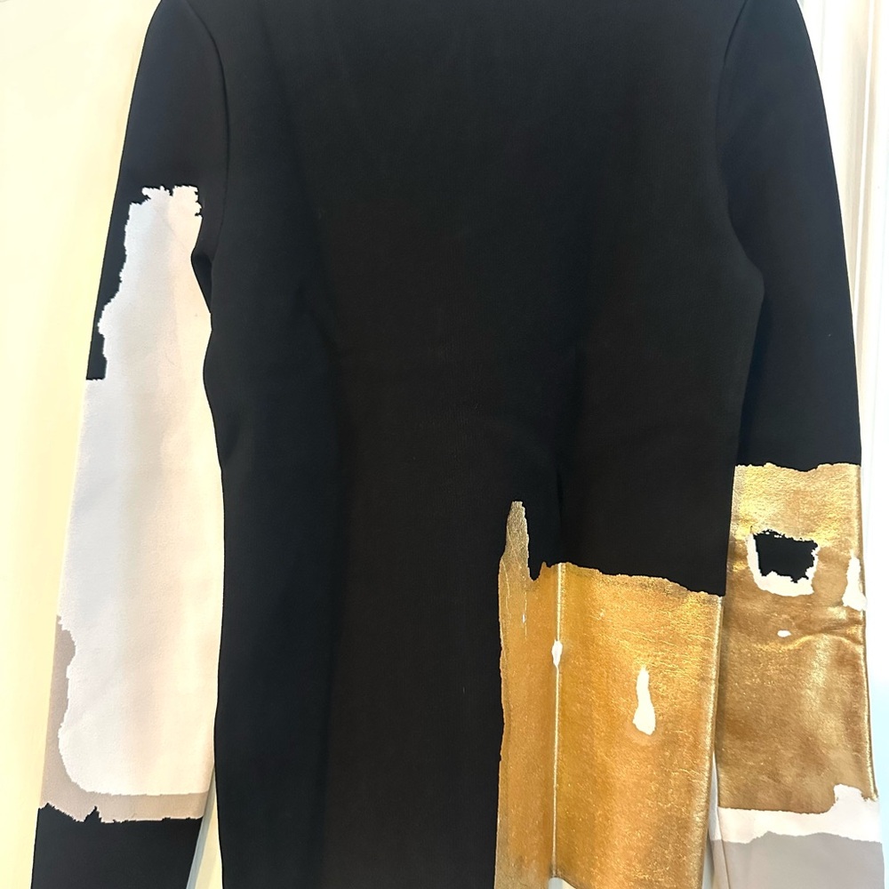 Oscar de la Renta Black and Gold Top L - Picture 3 of 5